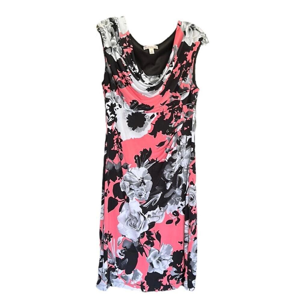 DB Established | Women’s Black & Coral Sleeveless Dress | Size 12 | 0770